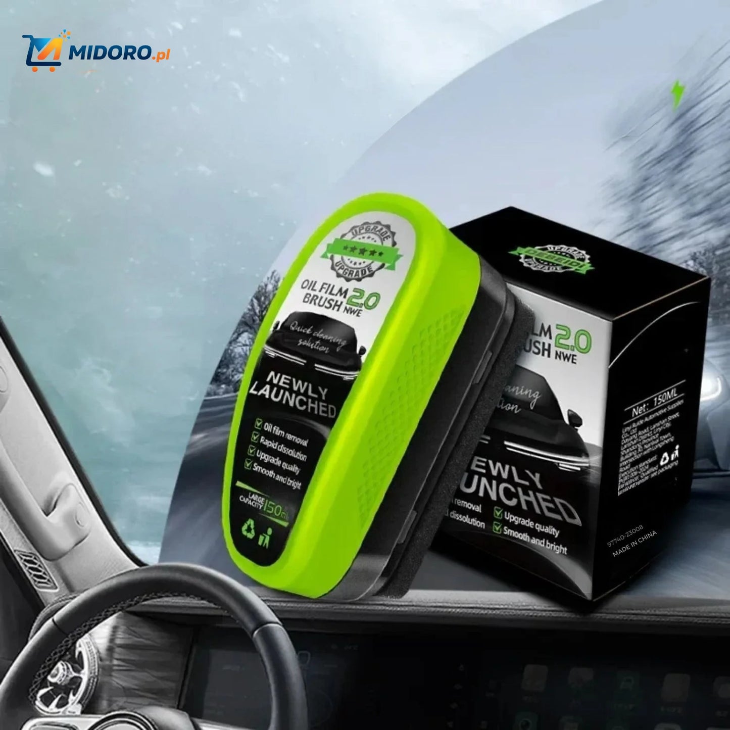 ClearView™ Gąbka | Usuwa Olej, Brud i Przywraca Przejrzystość Szyb!