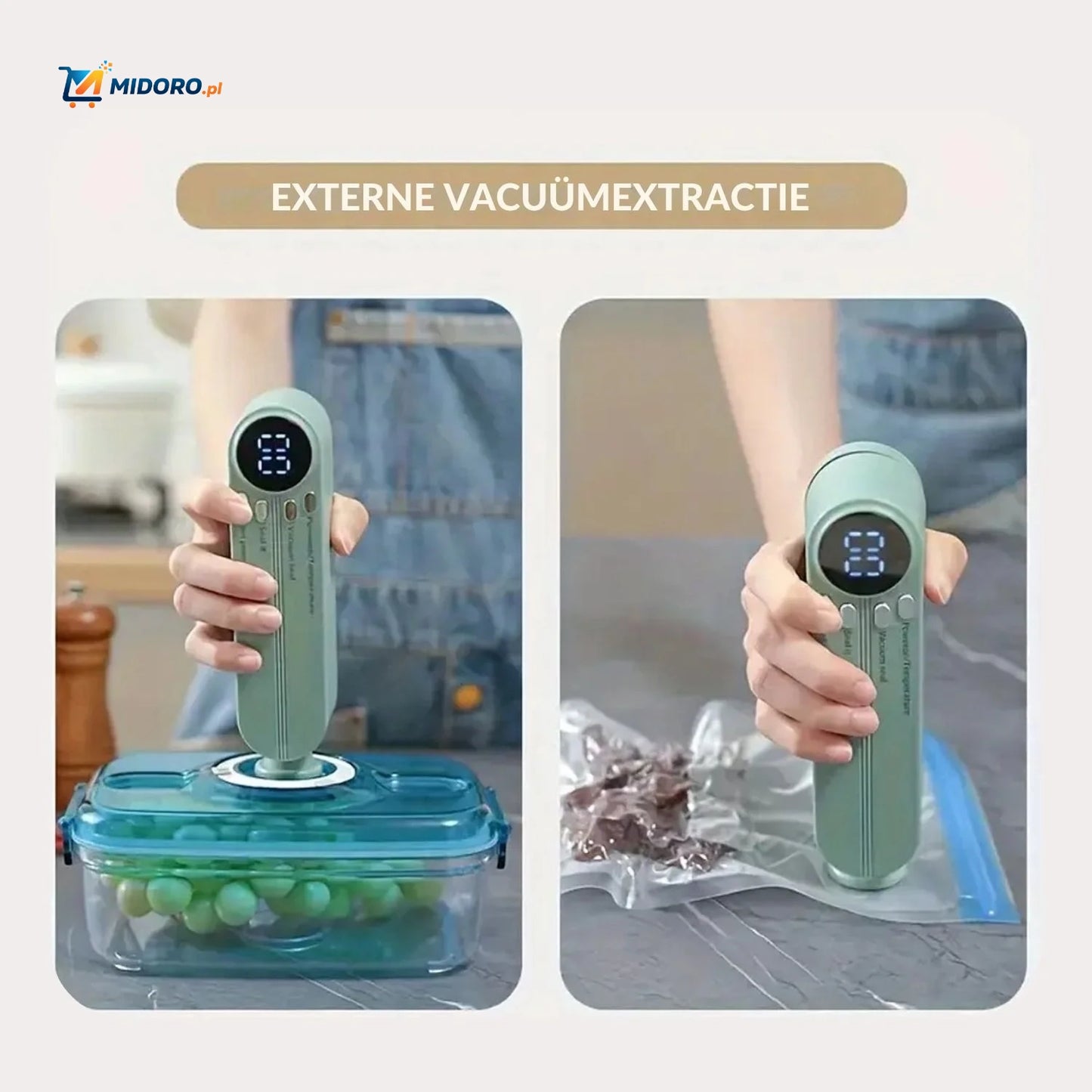 FoodSeal™ Maszyna do pakowania próżniowego | Bezprzewodowa, Ładowalna i Kompaktowa