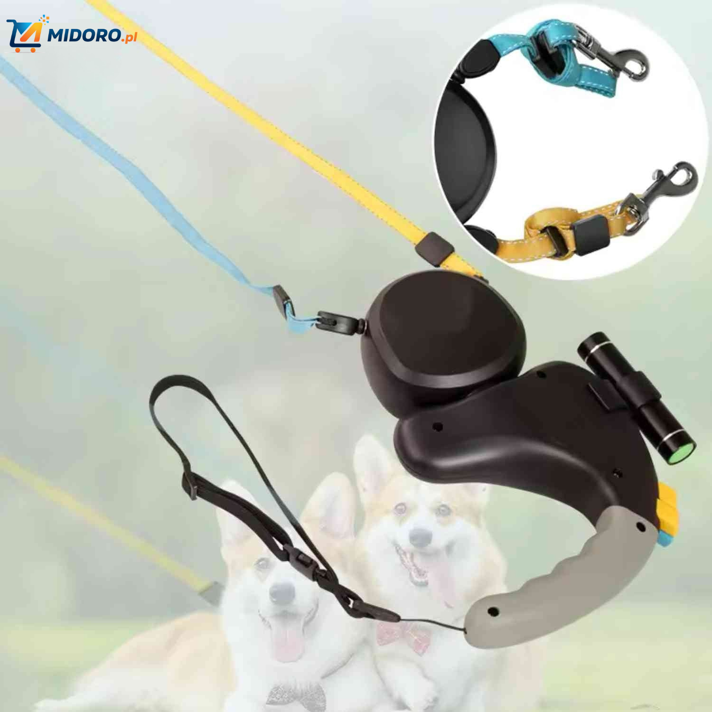 TweeTrek™ Smycz dla psów | Automatyczna, Wciągana & Dla 2 Psów