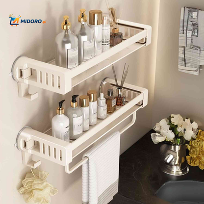 Storiva™ Regał | Montaż na Ścianie, Przyssawka & Bez Wiercenia Koszyk na Przechowywanie