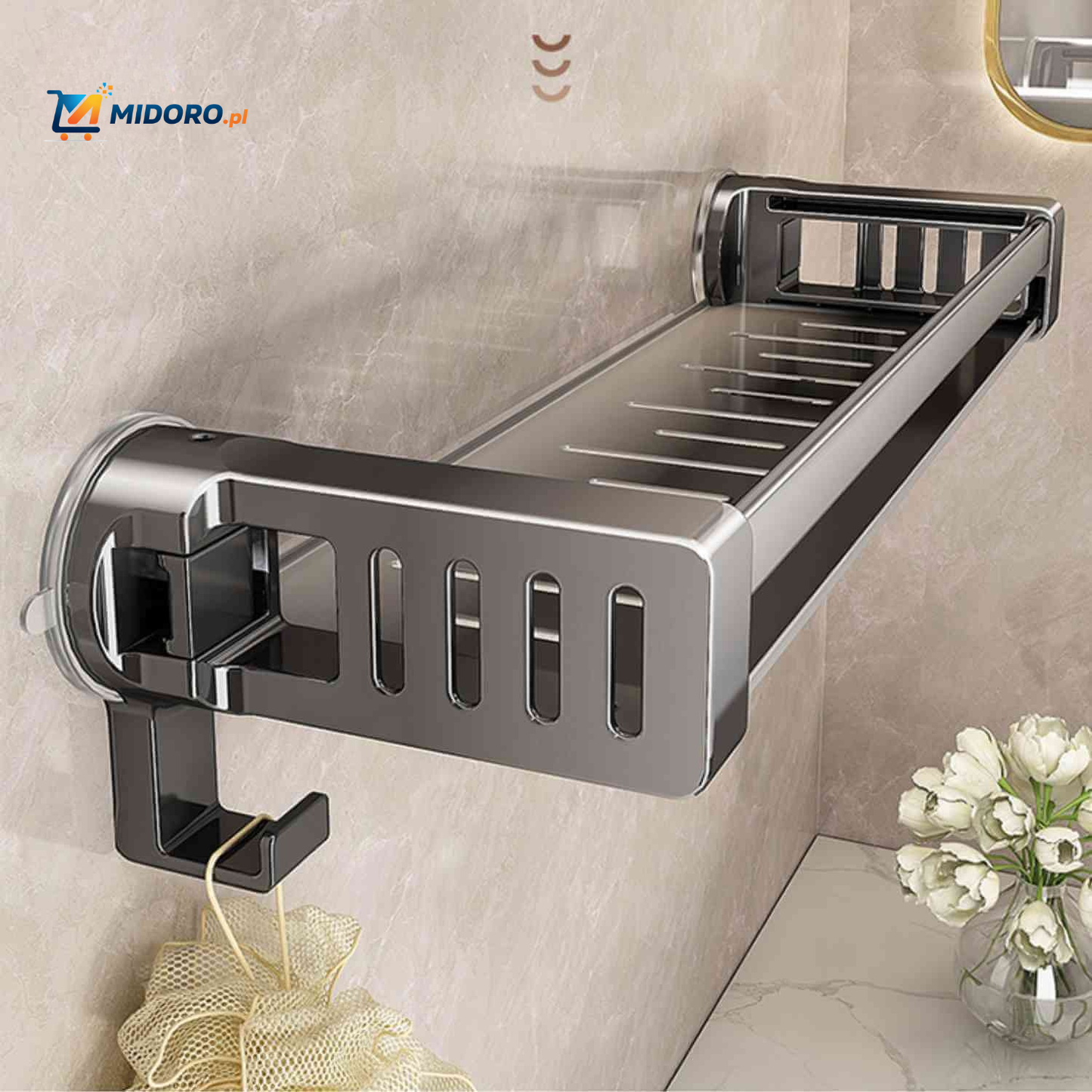 Storiva™ Regał | Montaż na Ścianie, Przyssawka & Bez Wiercenia Koszyk na Przechowywanie