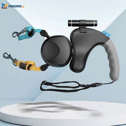 TweeTrek™ Smycz dla psów | Automatyczna, Wciągana & Dla 2 Psów