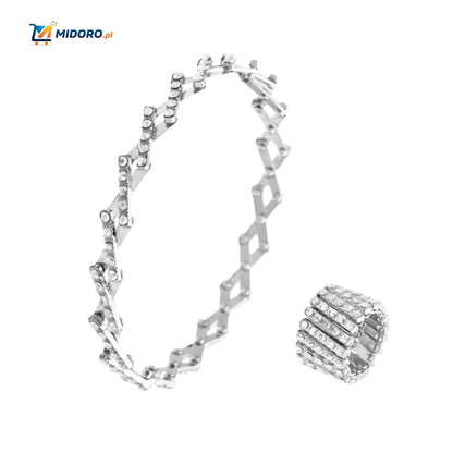 Morphix™ Elastyczny Pierścionek Bransoletka | Magiczny Diamentowy Design – Regulowany 2-7cmØ