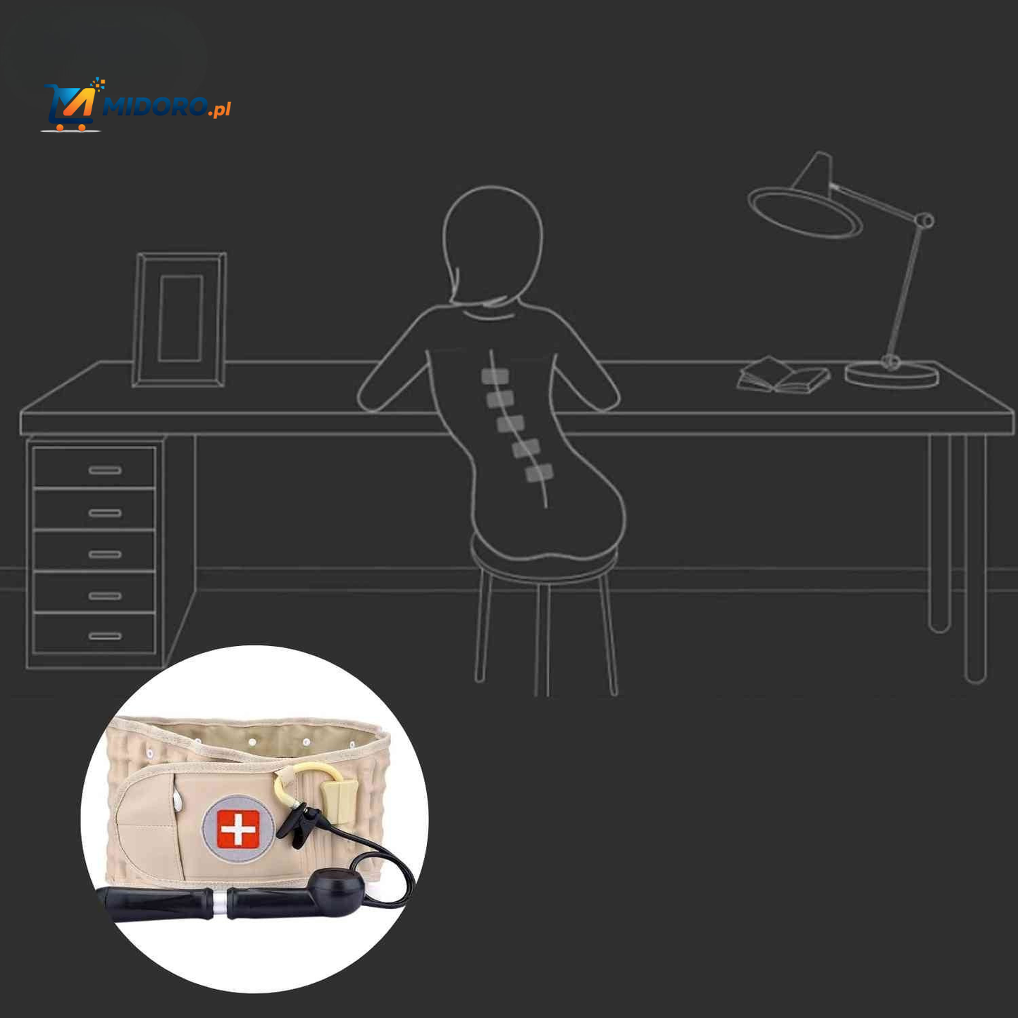 SpineRelief™ Pas | Inflacyjny, Uśmierzanie Bólu Pleców i Wsparcie