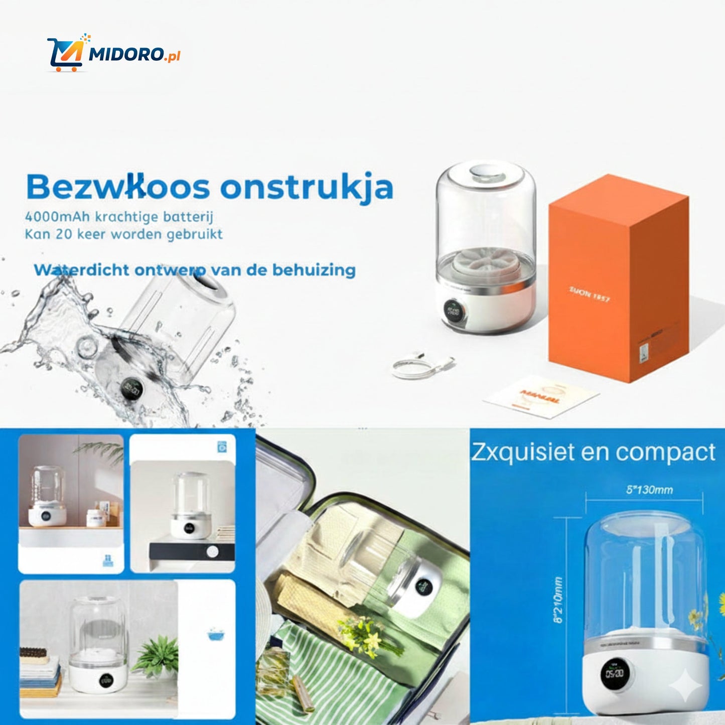 MiniWash™ Pro | Kompaktowy, Bezprzewodowy i Idealny do Podróży!