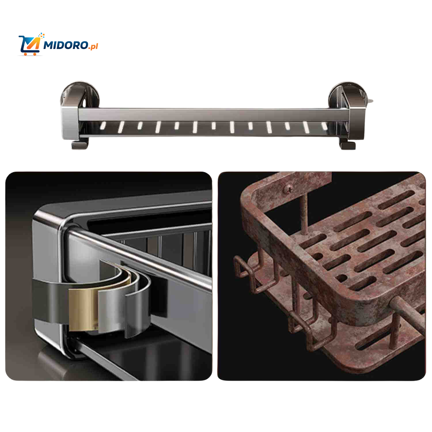 Storiva™ Regał | Montaż na Ścianie, Przyssawka & Bez Wiercenia Koszyk na Przechowywanie