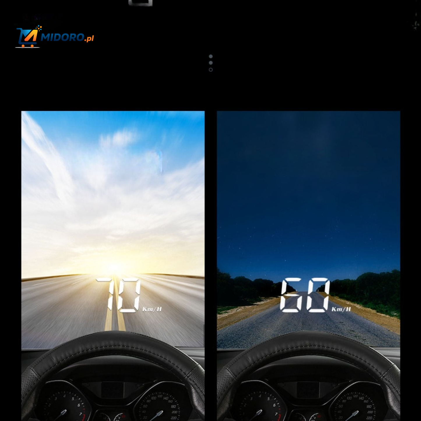 Visiopro™ M3 HUD | Wyświetlacz Head-Up, Wsparcie OBD i Łatwy w Użyciu!