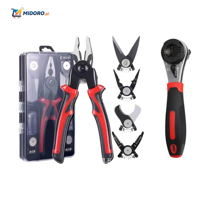 ProTool™ 6-w-1 | Zestaw wielofunkcyjny – Szczypce, Ściągacz do drutu, Klucz nasadowy!