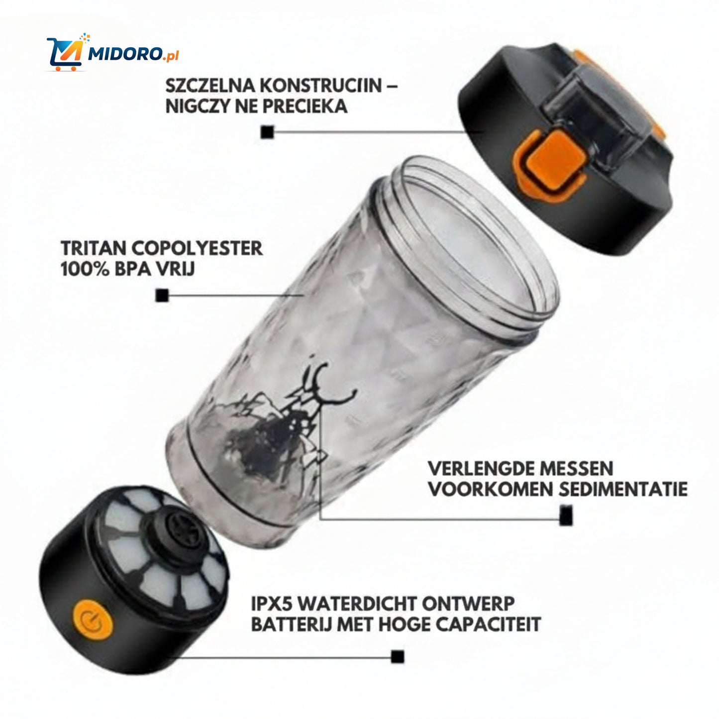 MixPro™ Shakerbeker | Ładowalny, automatyczne mieszanie i przenośny