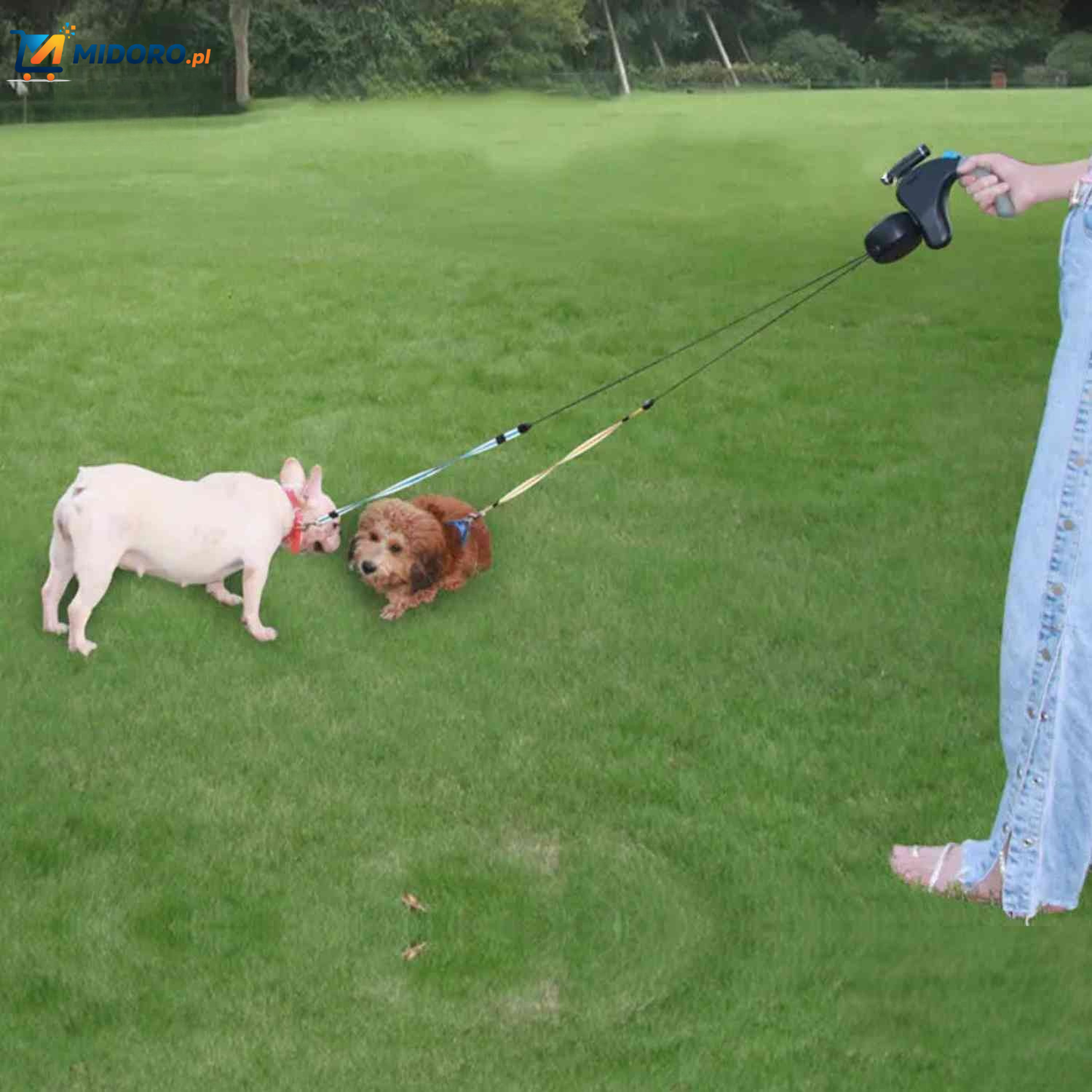 TweeTrek™ Smycz dla psów | Automatyczna, Wciągana & Dla 2 Psów