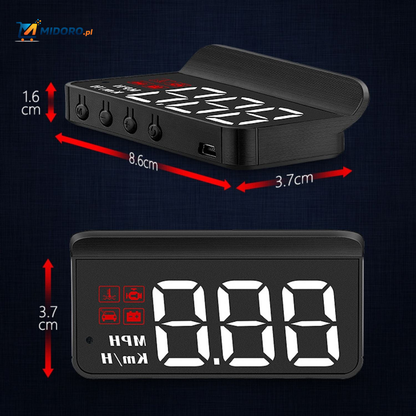 Visiopro™ M3 HUD | Wyświetlacz Head-Up, Wsparcie OBD i Łatwy w Użyciu!