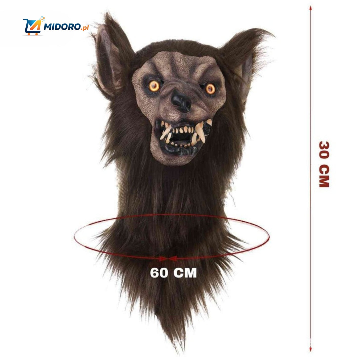 Lupinox™ Maska | Lateksowa maska wilka, świecąca i idealna na Halloween