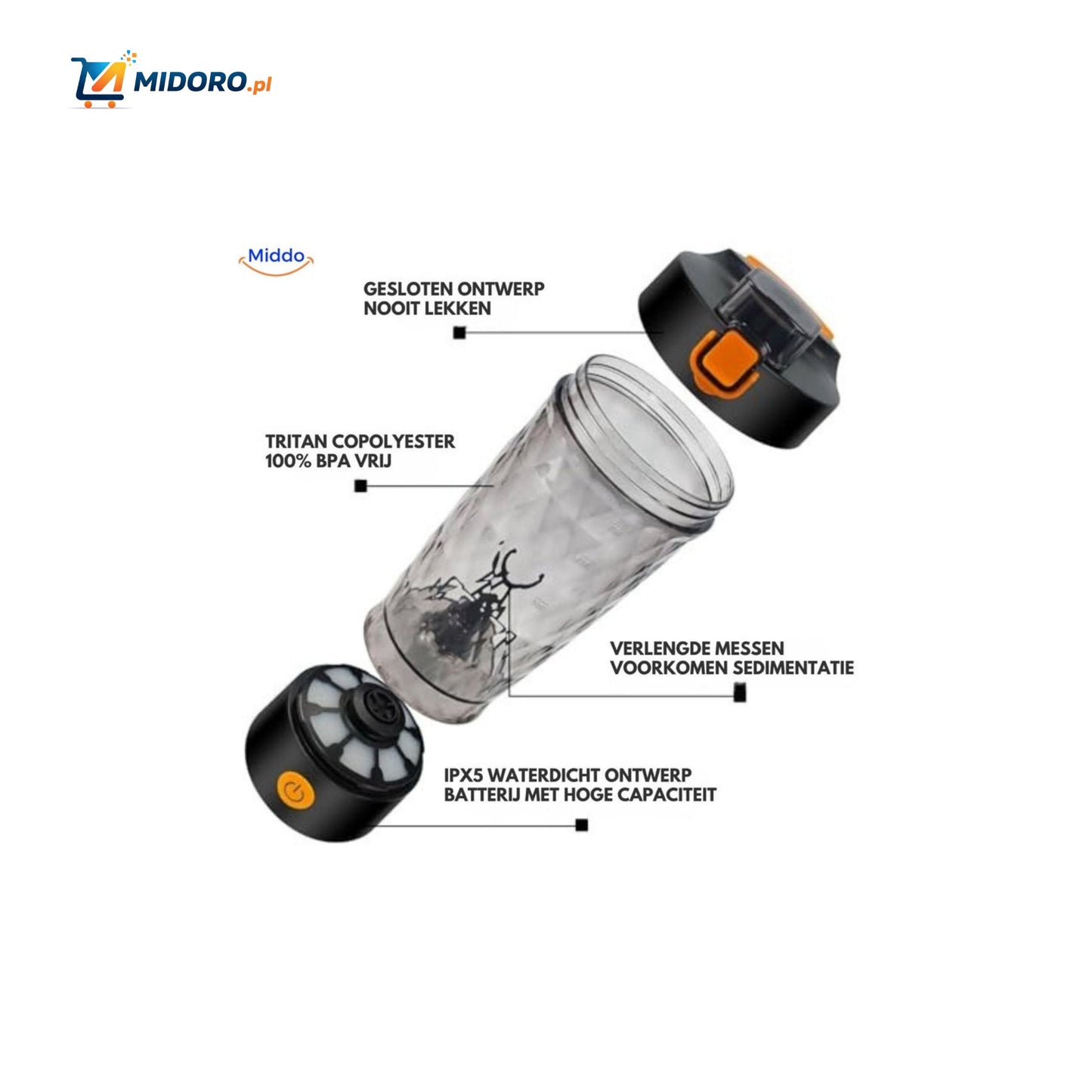 MixPro™ Shakerbeker | Ładowalny, automatyczne mieszanie i przenośny