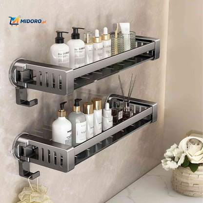 Storiva™ Regał | Montaż na Ścianie, Przyssawka & Bez Wiercenia Koszyk na Przechowywanie