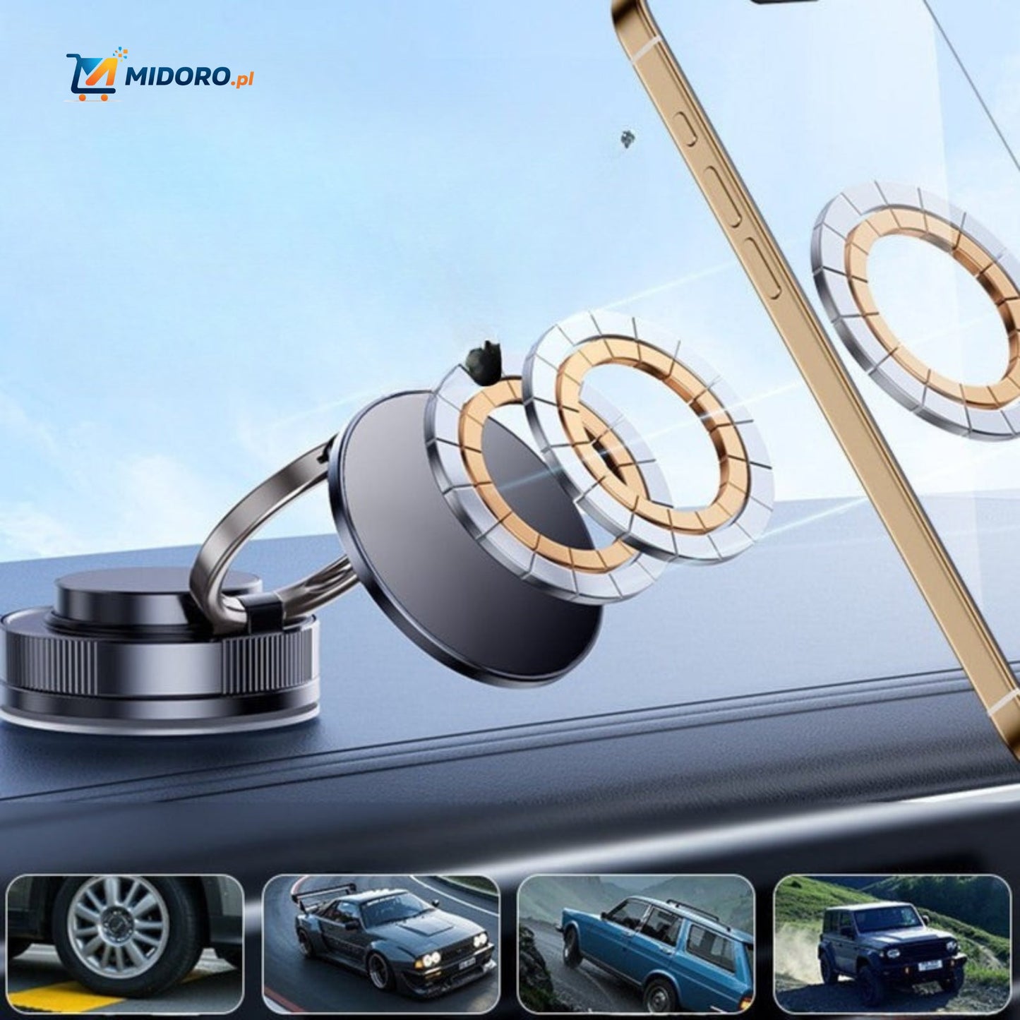 Magnevo™ Uchwyt na telefon | Obrót 360°, MagSafe i kompaktowy