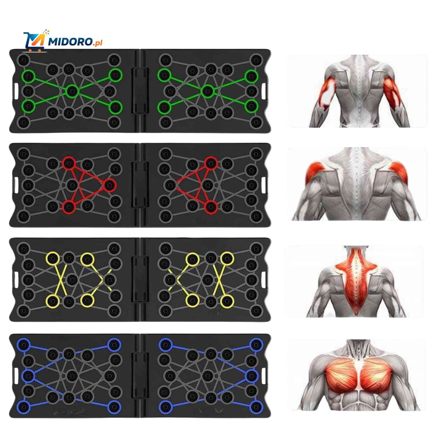 PowerFit™ Deska do Pompki | Wielofunkcyjna, Wzmacniająca Mięśnie i Kompaktowa