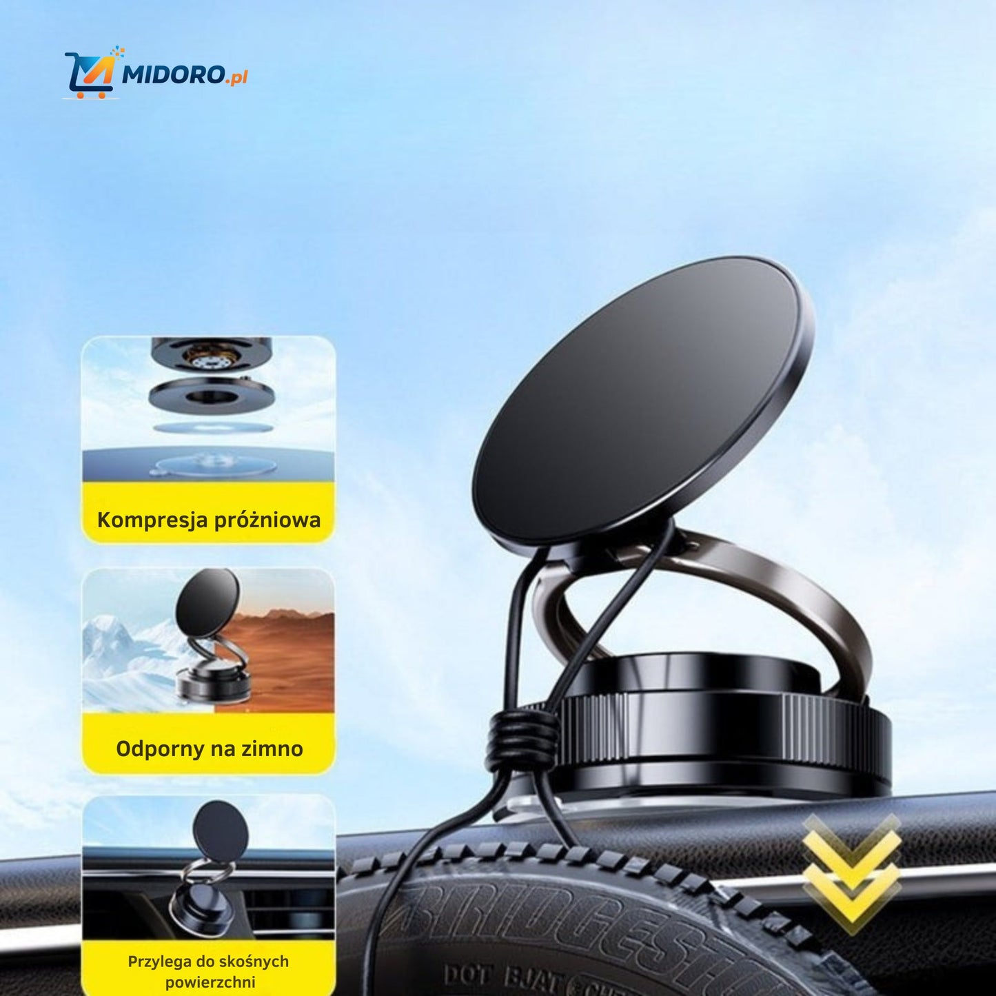 Magnevo™ Uchwyt na telefon | Obrót 360°, MagSafe i kompaktowy