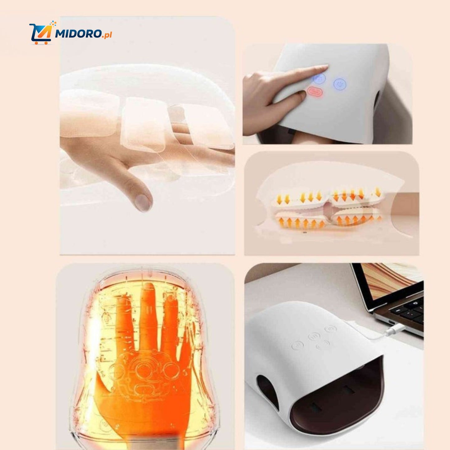 Palmex™ Masażer Rąk | Poduszki Powietrzne, Ciepło & Ulga w Stawach