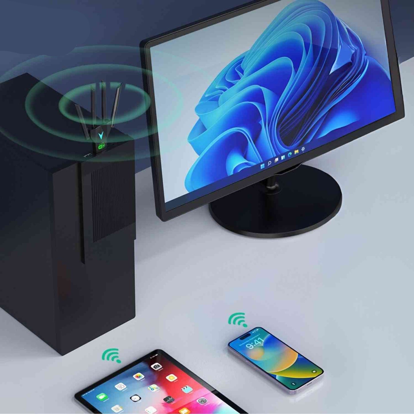 AeroLink™ Adapter Wifi | 5G Dual-Band, 1300M Szybkość i Zasięg Przez Ściany