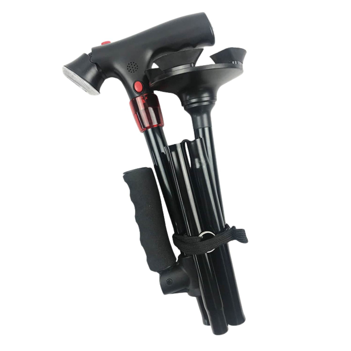 AluCare™ Składana Laska – Regulowana z Oświetleniem LED i Stopą Antypoślizgową