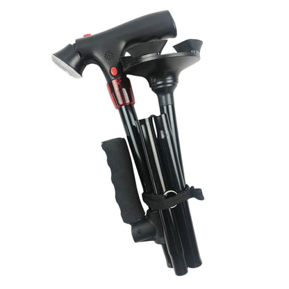 AluCare™ Składana Laska – Regulowana z Oświetleniem LED i Stopą Antypoślizgową