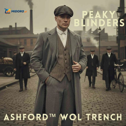 Ashford™ Wełniany Trench | wełna, klasyczny, brytyjski styl dziedzictwa, pikowany