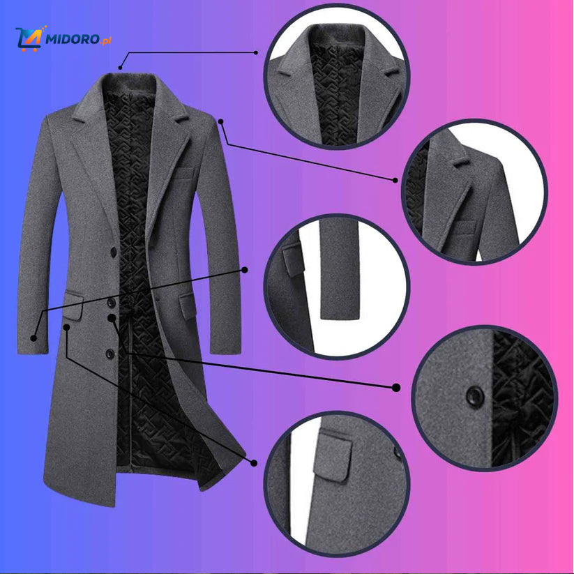 Ashford™ Wełniany Trench | wełna, klasyczny, brytyjski styl dziedzictwa, pikowany