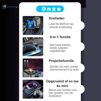 AutoCharge™ 120W | 4-w-1 Ładowarka, Super-Szybka, RGB Gwiezdne Niebo!