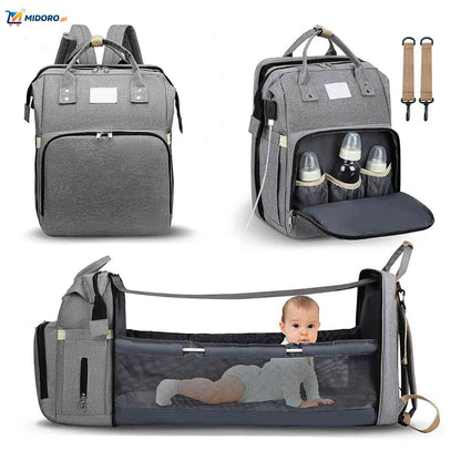 BabyLuxe™ Plecak | Składane Łóżeczko, Ochrona Przed Komarami & Duża Pojemność