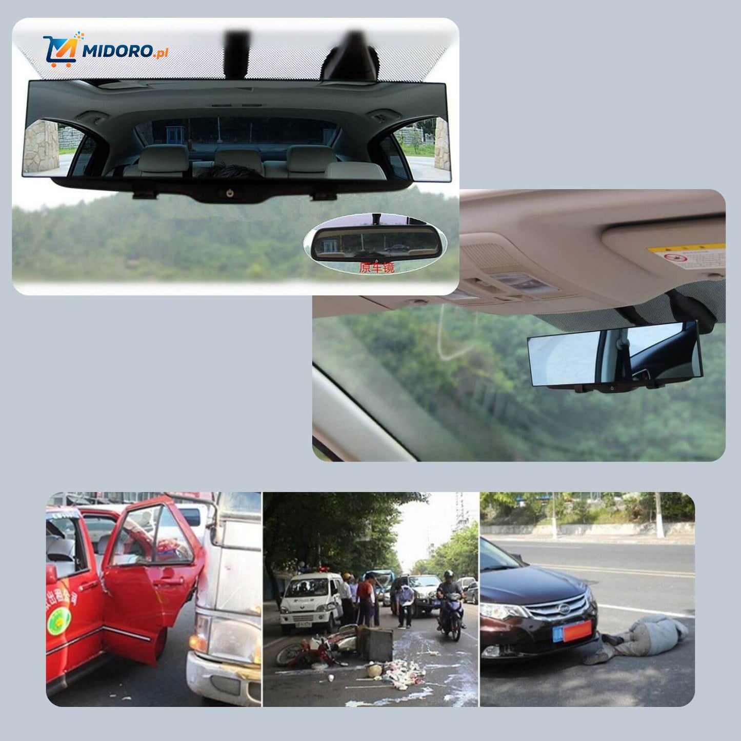 ClearView™ Szeroka Lusterko Wsteczne – Zobacz również martwe pole, HD i Antyodblaskowe