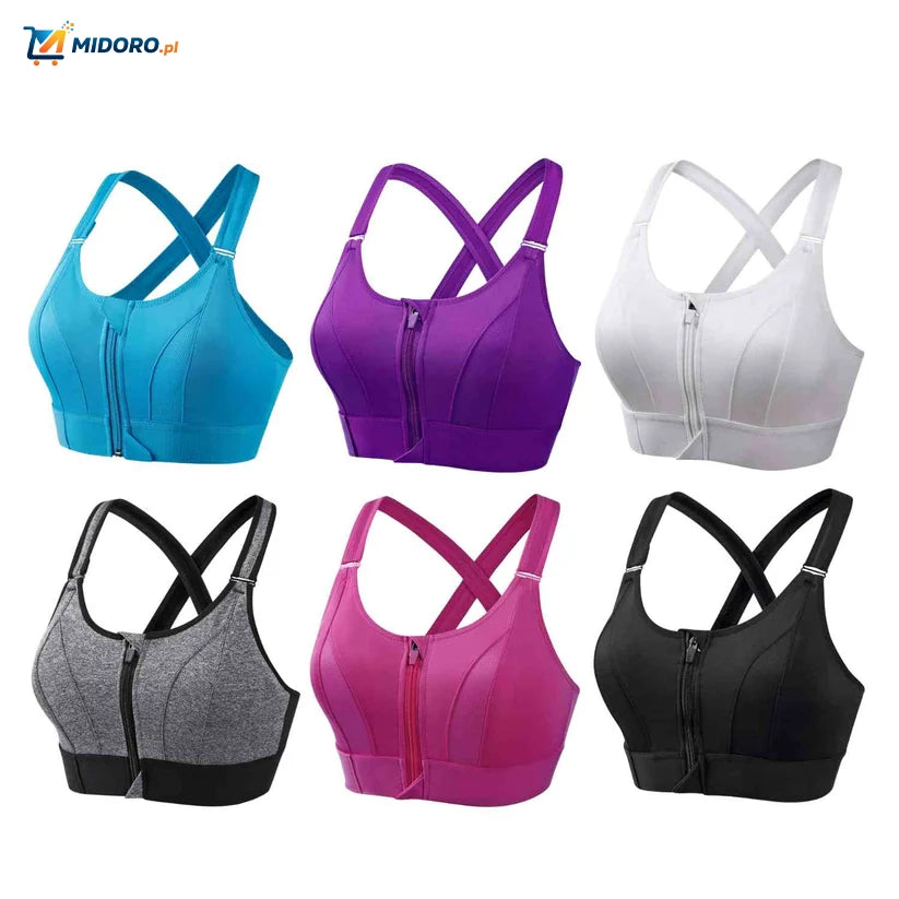 Fitura™ Biustonosz Sportowy | Odporny na Wstrząsy, Zamek Z Przodu & Wygodny