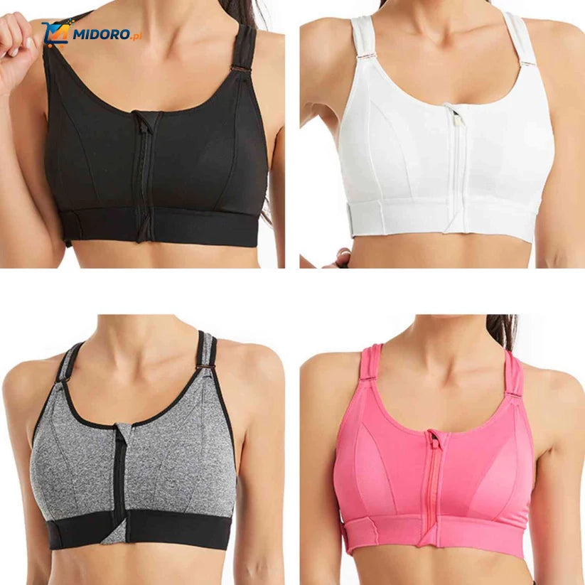 Fitura™ Biustonosz Sportowy | Odporny na Wstrząsy, Zamek Z Przodu & Wygodny