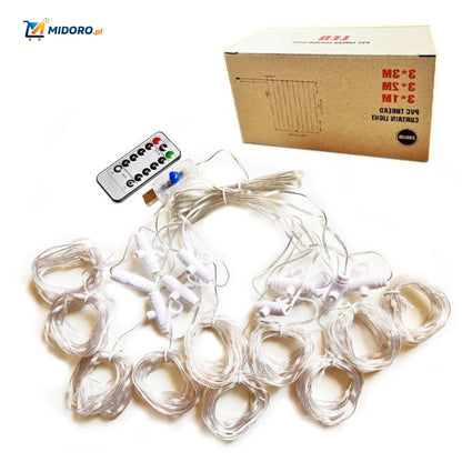 GlowStrand™ LED Zasłona | USB, Wodoodporna, Kolorowa i Z Pilotem!