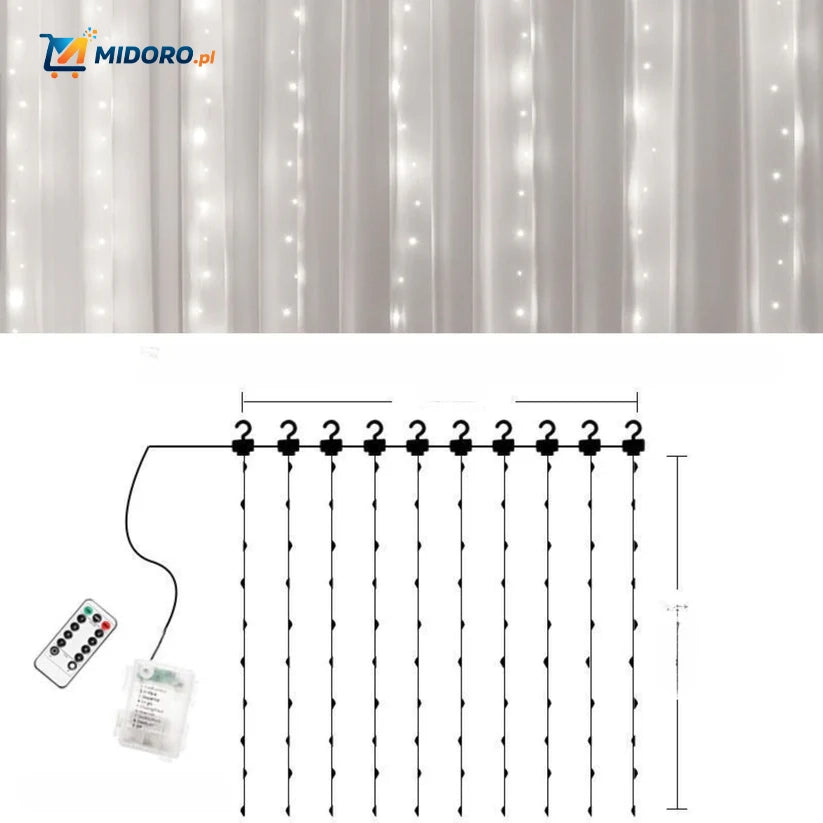 GlowStrand™ LED Zasłona | USB, Wodoodporna, Kolorowa i Z Pilotem!