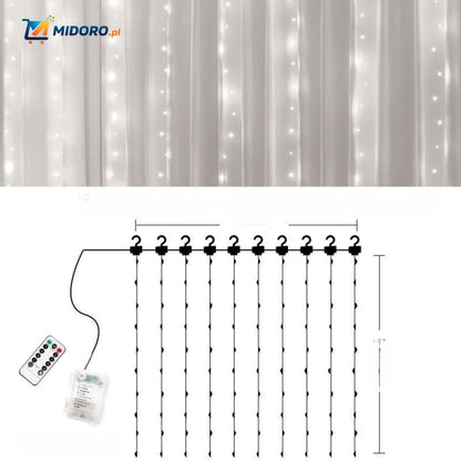 GlowStrand™ LED Zasłona | USB, Wodoodporna, Kolorowa i Z Pilotem!