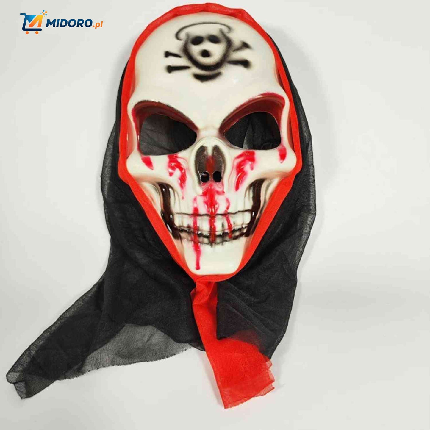 Grimora™ Zestaw | Halloweenowy Płaszcz, Maska Szkieletu i Akcesoria Sierpowe