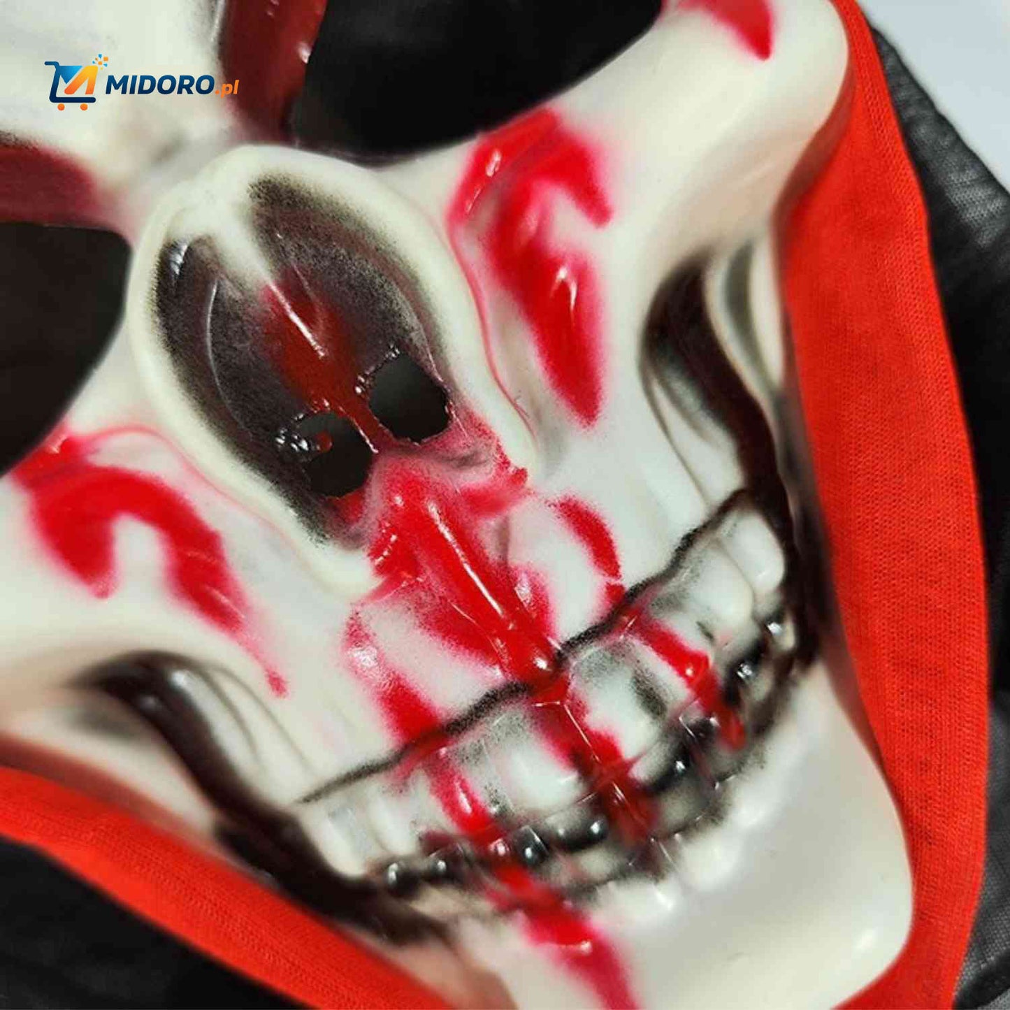 Grimora™ Zestaw | Halloweenowy Płaszcz, Maska Szkieletu i Akcesoria Sierpowe