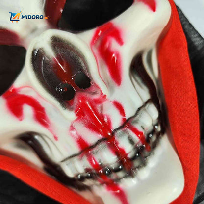 Grimora™ Zestaw | Halloweenowy Płaszcz, Maska Szkieletu i Akcesoria Sierpowe