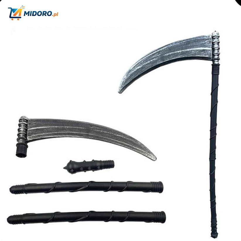 Grimora™ Zestaw | Halloweenowy Płaszcz, Maska Szkieletu i Akcesoria Sierpowe