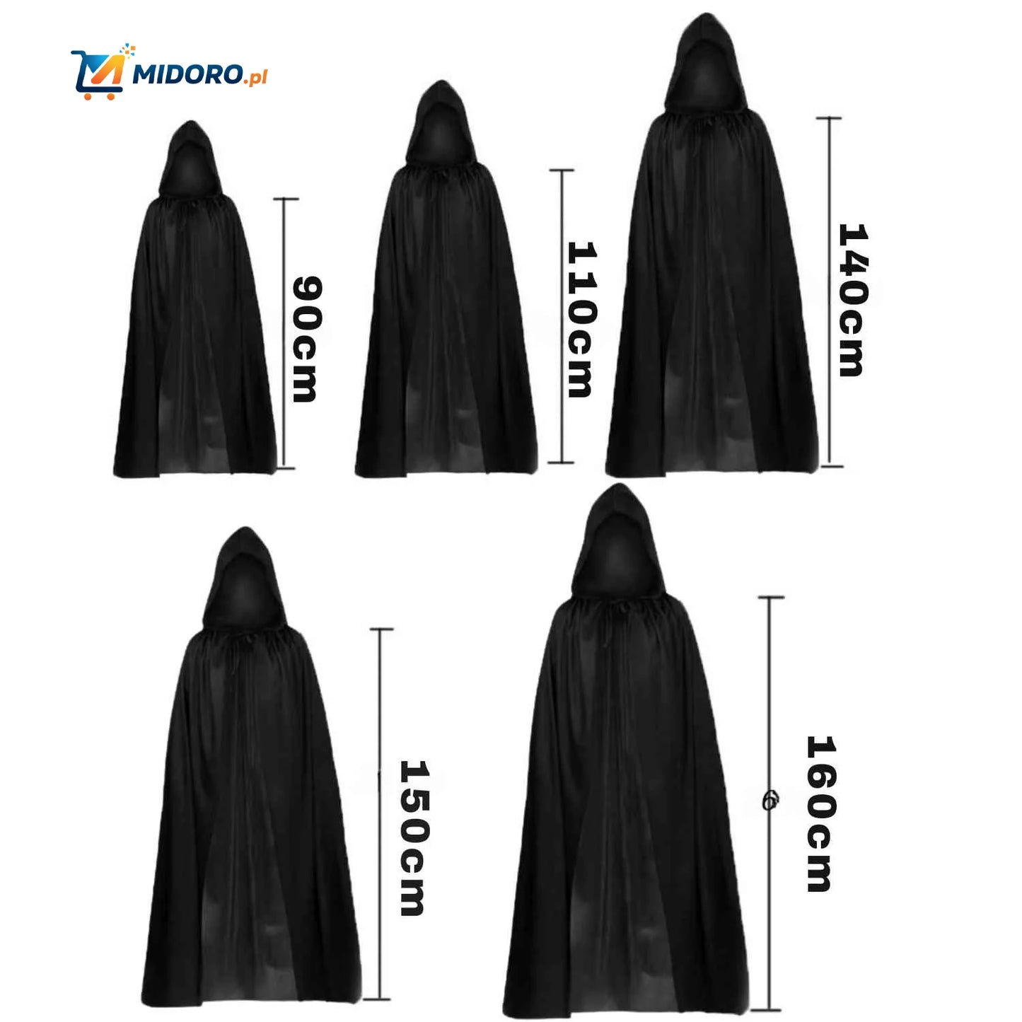 Grimora™ Zestaw | Halloweenowy Płaszcz, Maska Szkieletu i Akcesoria Sierpowe