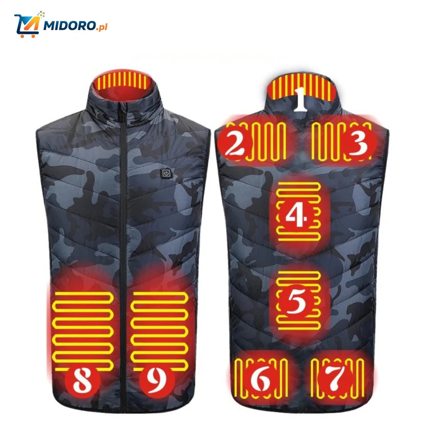 HeatGuard™ Kamizelka | USB-bezpieczna, Inteligentne Ogrzewanie i Lekki Design!