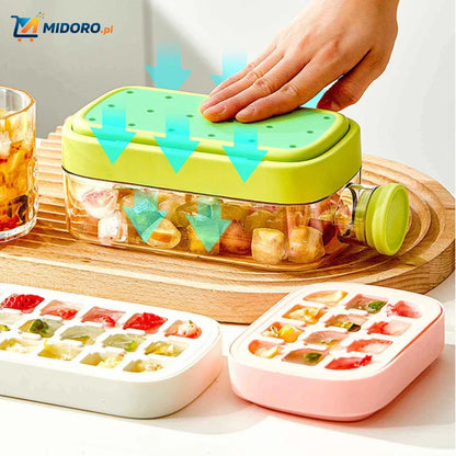 IceNova™ Flesbeker | 2-w-1 Wytwornica Lodu i Butelka Wody, Przenośna i Wygodna