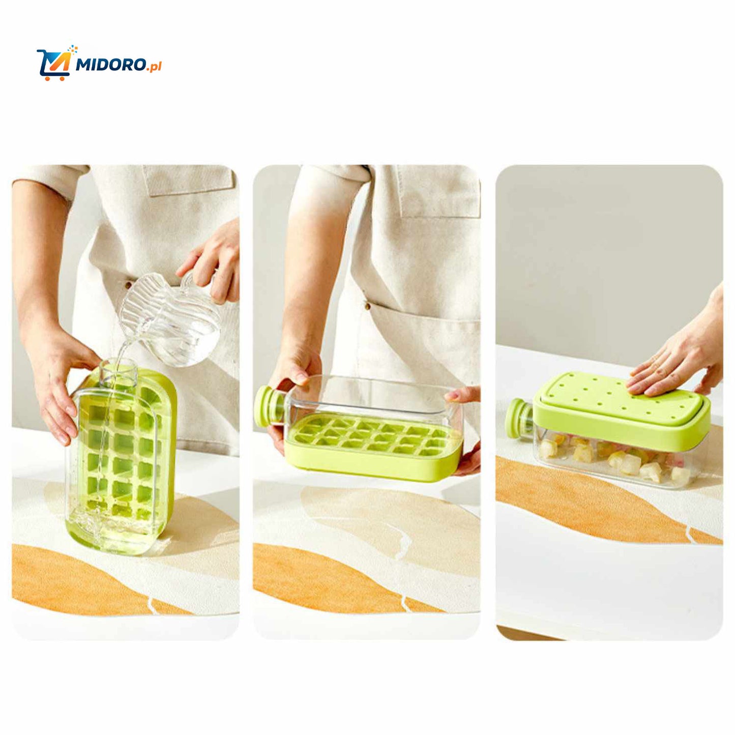 IceNova™ Flesbeker | 2-w-1 Wytwornica Lodu i Butelka Wody, Przenośna i Wygodna