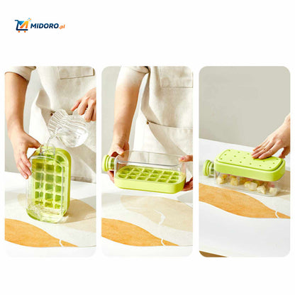 IceNova™ Flesbeker | 2-w-1 Wytwornica Lodu i Butelka Wody, Przenośna i Wygodna