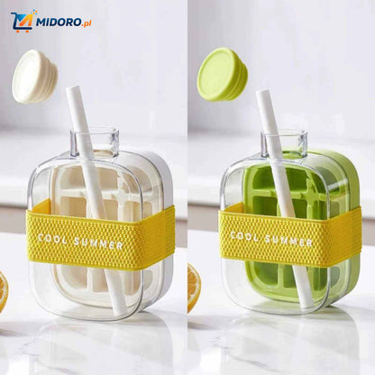 IceNova™ Flesbeker | 2-w-1 Wytwornica Lodu i Butelka Wody, Przenośna i Wygodna