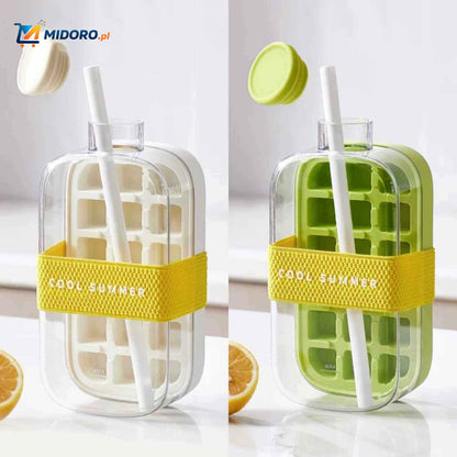 IceNova™ Flesbeker | 2-w-1 Wytwornica Lodu i Butelka Wody, Przenośna i Wygodna