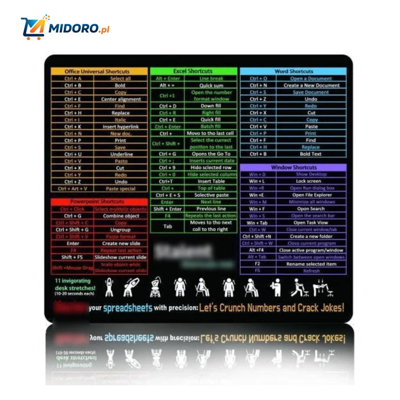 Lernopad™ Podkładka pod mysz | Skróty językowe, Skróty klawiszowe i Wygoda pracy