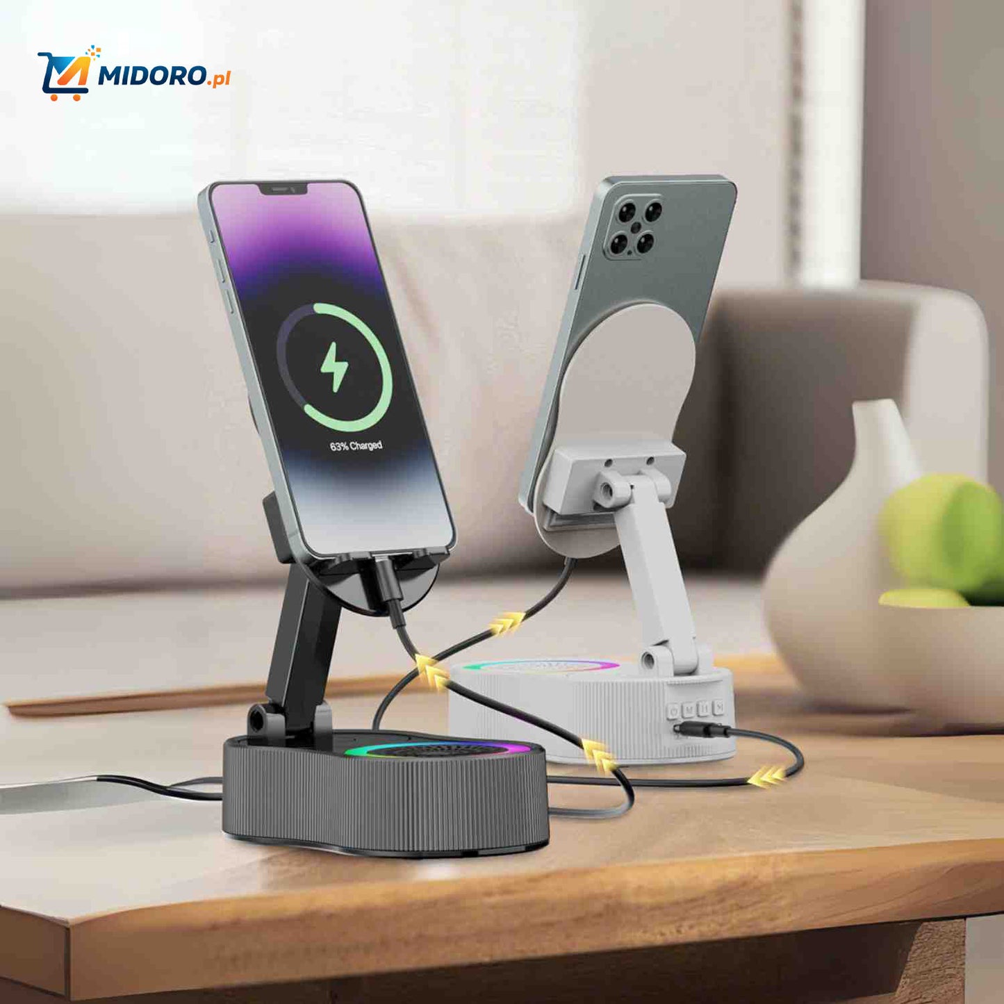 Głośnik SoundMate™ | Bez Bluetooth, Uchwyt Indukcyjny & Powerbank