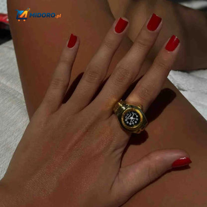 Timevera™ Zegarek Pierścionek | Regulowany, stylowy i unisex