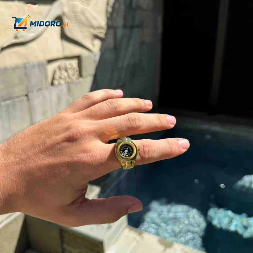 Timevera™ Zegarek Pierścionek | Regulowany, stylowy i unisex